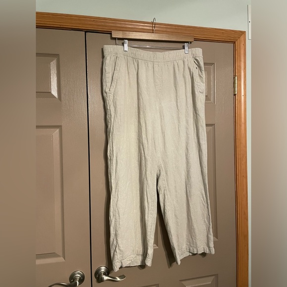 NWOT Bundle of 3 Old Navy Linen Wide Leg Pants Black Olive Green and Khaki - Picture 6 of 14